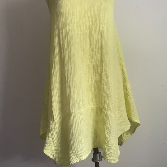 Light Yellow Textured A-Line Tank Dress - Picture 2 of 13
